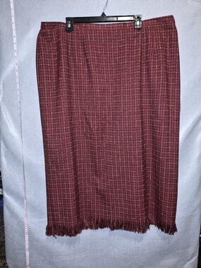 Prophecy Dress Woman Red Plaid Fringe Midi Skirt – Plus Size - 24